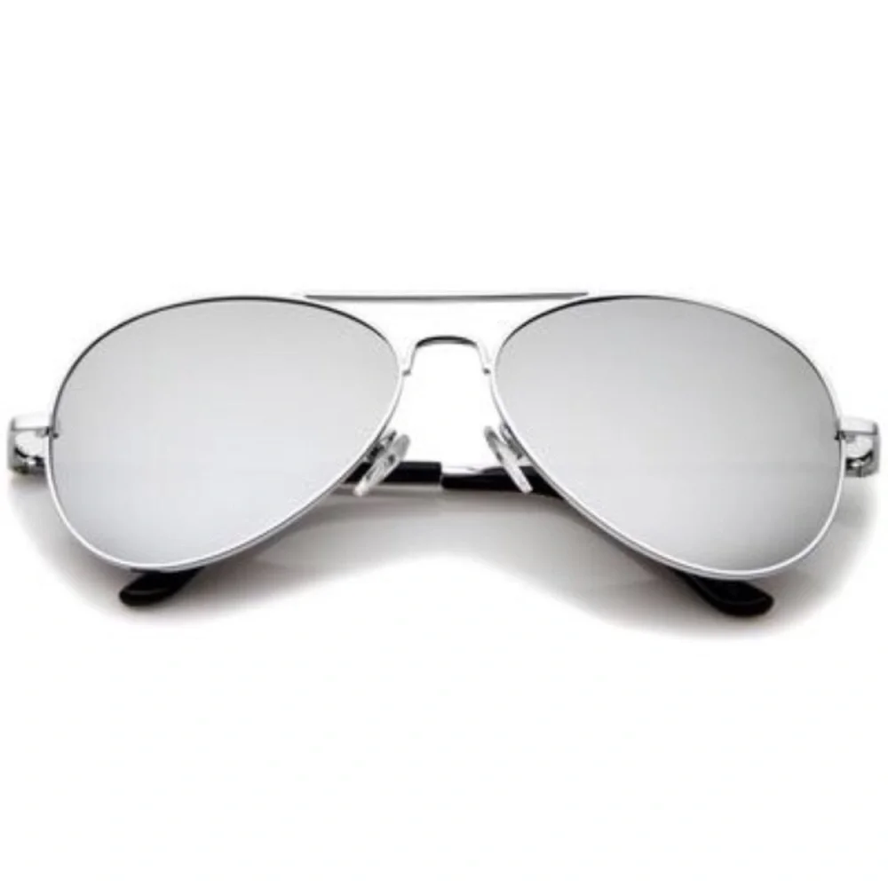 Mercury Mirrored Lens Silver Aviator Sunglasses - Picture 3 of 3